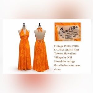 Orange Floral Maxi Dress